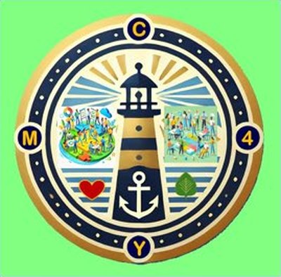 Logo MY COACHING FOR YOU: Leuchtturm mit Anker im Kompassring